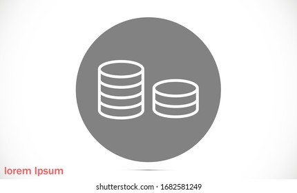 Vector de icono de línea de dinero. Sistema de pago. Signo de monedas y dólares aislado en fondo blanco Vector de icono de línea de dinero. Diseño plano. Concepto de negocio de vectores de línea de dinero.