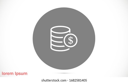 Vector de icono de línea de dinero. Sistema de pago. Signo de monedas y dólares aislado en fondo blanco Vector de icono de línea de dinero. Diseño plano. Concepto de negocio de vectores de línea de dinero.