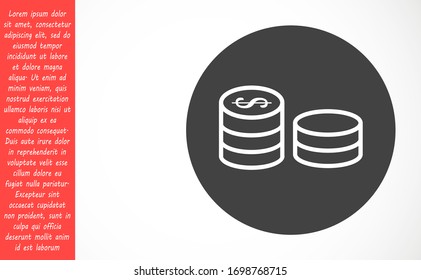Money Line Icon Vector. Payment system. Coins and Dollar cent Sign isolated on white background Money Line Icon Vector. Flat design style. Money Line Icon Vector Business concept.
