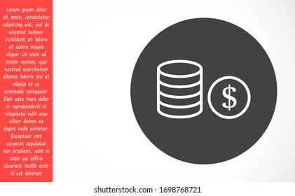 Vector de icono de línea de dinero. Sistema de pago. Signo de monedas y dólares aislado en fondo blanco Vector de icono de línea de dinero. Diseño plano. Concepto de negocio de vectores de línea de dinero.