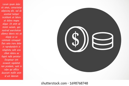 Vector de icono de línea de dinero. Sistema de pago. Signo de monedas y dólares aislado en fondo blanco Vector de icono de línea de dinero. Diseño plano. Concepto de negocio de vectores de línea de dinero.