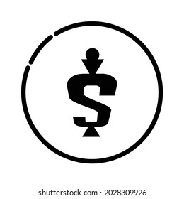 Money. Line Icon Vector. Payment system. Coins and Dollar cent Sign isolated on white background. Flat design style. Business concept