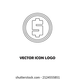Money. Line Icon Vector. Payment system. Coins and Dollar cent Sign isolated on white background. Flat design style. Business concept.