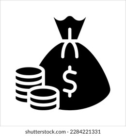Money. Line Icon Vector. Payment system. Coins and Dollar cent Sign isolated on white background. vector illustration