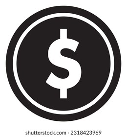 Money, Line Icon Vector, Payment system, Coins and Dollar cent Sign isolated on white background, Flat design style, Business concept, Investment logo