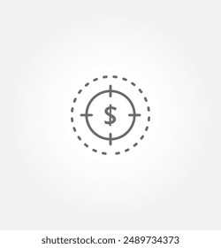 Money. Line Icon Vector. Payment system. Coins and Dollar cent Sign isolated on white background. Flat design style. Business concept. Money vector icon set. Coin with dollar sign icon.