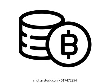 Money. Line Icon Vector. Payment system. 
Coins bath Sign isolated on white background. 
Flat design style.