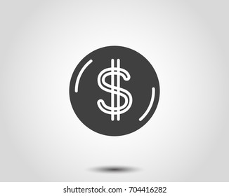Money. Line Icon Vector. Payment System. Coins And Dollar Cent Sign Isolated On White Background. Flat Design Style. Business Concept.