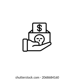 Money Line Icon, Vector Template