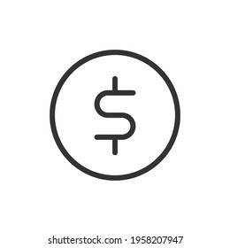 Money line icon. Web symbol for web and apps. Sign design in outline style. Money stroke object.