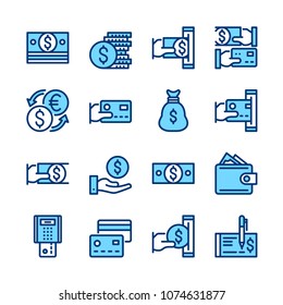 Money line icons. Modern graphic elements, simple symbols collection. Minimal thin line design. Pixel perfect. Vector outline icons set