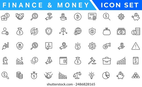 Money line icons. Set of Banking, Wallet and Coins icons. Credit card, Currency exchange and Cashback money service. Euro and Dollar, Cash wallet, exchange. Banking credit card, atm payment