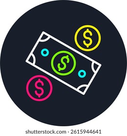 Money Line Multi Colour Circle