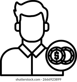 Línea de dinero Vector Icon Design