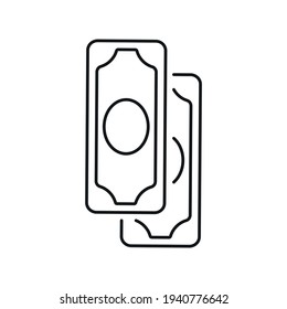 Icono lineal del dinero. Negocios y finanzas. Billete. Ilustración personalizable de línea delgada. Símbolo de contorno. Dibujo de contorno aislado del vector. Trazo editable