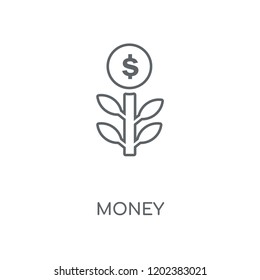 Money linear icon. Money concept stroke symbol design. Thin graphic elements vector illustration, outline pattern on a white background, eps 10.
