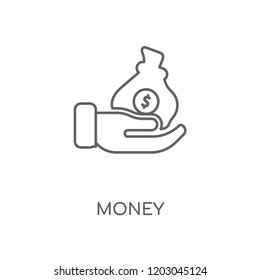 Money linear icon. Money concept stroke symbol design. Thin graphic elements vector illustration, outline pattern on a white background, eps 10.