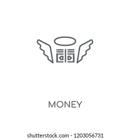 Money linear icon. Money concept stroke symbol design. Thin graphic elements vector illustration, outline pattern on a white background, eps 10.