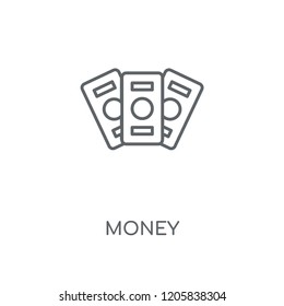 Money linear icon. Money concept stroke symbol design. Thin graphic elements vector illustration, outline pattern on a white background, eps 10.