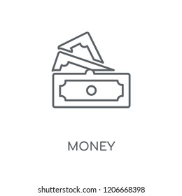 Money linear icon. Money concept stroke symbol design. Thin graphic elements vector illustration, outline pattern on a white background, eps 10.