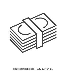 Money linear simple icon on white