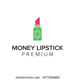 money lipstick logo icon vector template