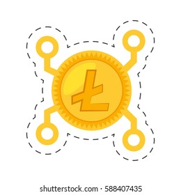 money litecoin golden digital vector illustration eps 10