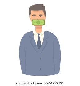 Money lobbyist icon cartoon vector. Politician meeting. Lobby persuade