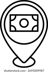 Desenho do vetor do ícone de localização Money