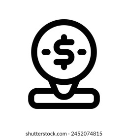 money location icon. vector line icon for your website, mobile, presentation, and logo design.