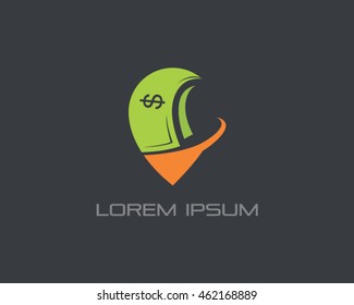 Money in Location Logo Vector
