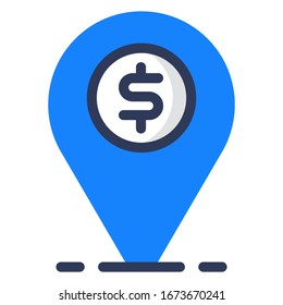 money location pin business outline icon 