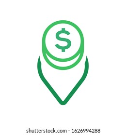 Money locator logo template vector icon design