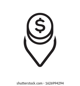 Money locator logo template vector icon design