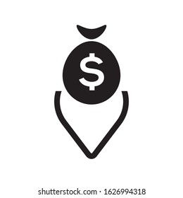 Money locator logo template vector icon design
