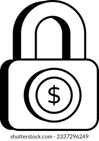 Money lock  flat icon design