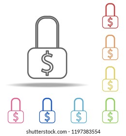 money lock icon. Elements of Finance and chart in multi colored icons. Simple icon for websites, web design, mobile app, info graphics