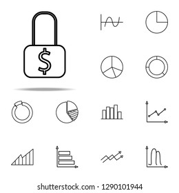 money lock icon. Finance And Chart icons universal set for web and mobile
