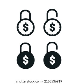 Money Lock Icon. Vector Illustration