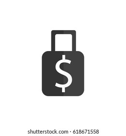 Money lock icon, vector illustration.