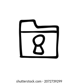 Geldlockersymbol in Vektorgrafik. Logotype - Doodle
