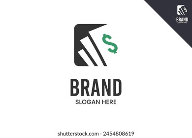 Money logo. Business, accounting, finance and bookkeeping logo identity template. Perfect logo for business related to finance, accounting and bookkeeping symbol business. Vector eps 10.