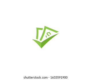 Money logo check mark vector 