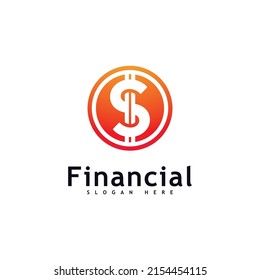 Money logo Design Concept Vector. Financial or bank Simple logotype 