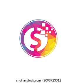 Money logo design. Digital money logo template.	