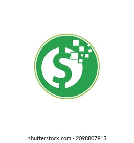 Money logo design. Digital money logo template.	