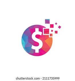 Money logo design. Digital money logo template.