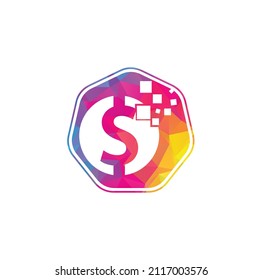 Money logo design. Digital money logo template.