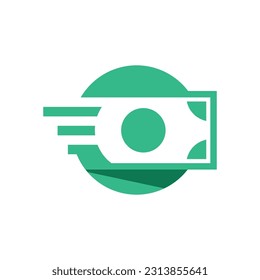 Money logo design template. Dollar banknote icon. Vector illustration. Fast money logo style