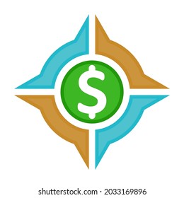 Diseño del logotipo del dinero. Vector con logotipo de dinero. Logo del dinero. Diseño ilustrativo para los conceptos de dinero, riqueza, inversión y finanzas. Plantilla lista para usar.